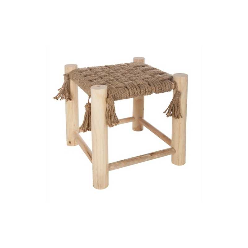 Tabouret à pompons enfant Marron Atmosphera Tabouret à pompons enfant Marron Atmosphera