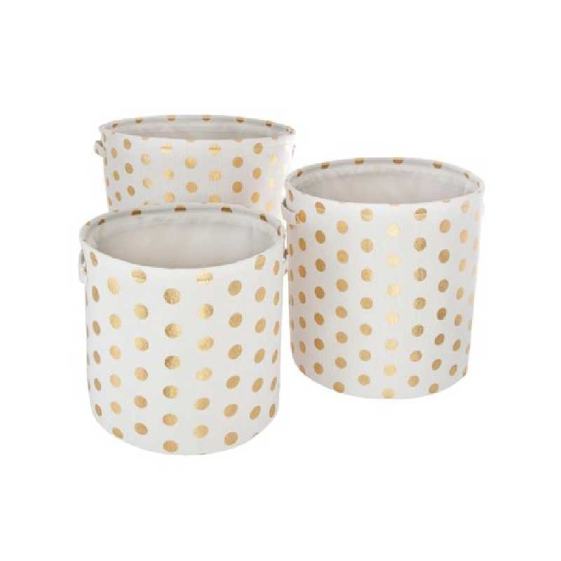 Lot de 3 bacs de rangement pois doré Atmosphera Lot de 3 bacs de rangement pois doré Atmosphera