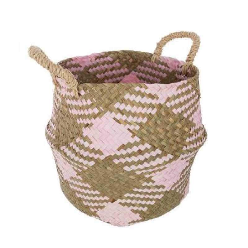 Panier de Rangement en Osier 28cm Rose Atmosphera Panier de Rangement en Osier 28cm Rose Atmosphera