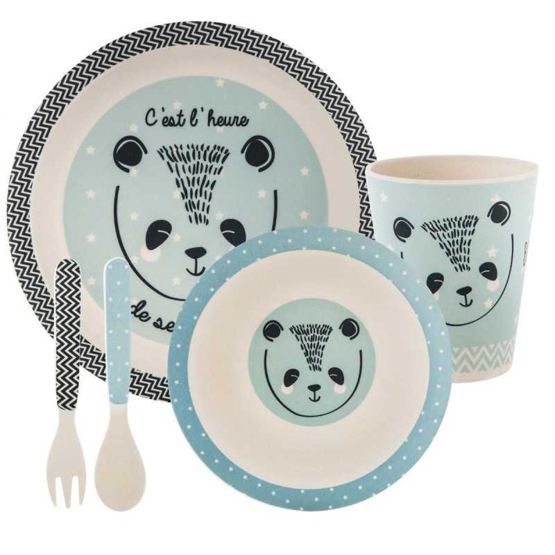 Coffret Repas 5 Pieces En Bambou Pour Bebe Atmosphera Bleu Coffret Repas 5 Pieces En Bambou Pour Bebe Atmosphera Bleu