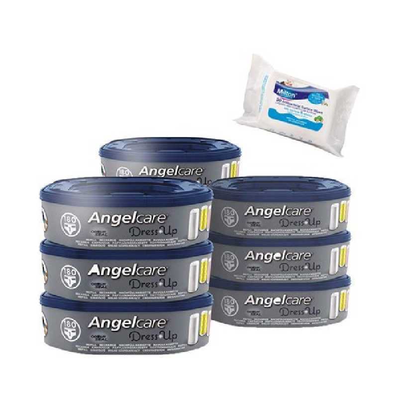 Angelcare Recharges Dress Up lot de 9 recharges octogonale + 30 Lingettes Milton antibactériennes OFFERTES !! Angelcare Recharges Dress Up lot de 9 recharges octogonale + 30 Lingettes Milton antibactériennes OFFERTES !!