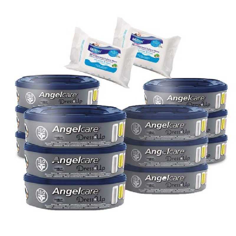 Angelcare Recharges Dress Up lot de 12 recharges octogonale + 60 Lingettes Milton antibactériennes OFFERTES !! Angelcare Recharges Dress Up lot de 12 recharges octogonale + 60 Lingettes Milton antibactériennes OFFERTES !!