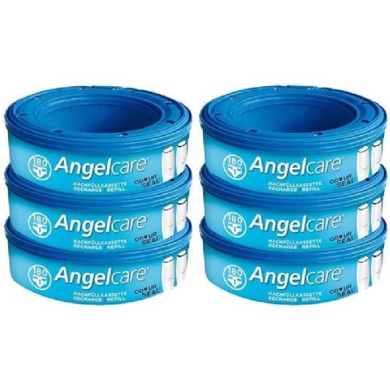 Angelcare Recharges Rondes lot de 6 recharges Classique + 30 Lingettes Milton antibactériennes OFFERTES !!