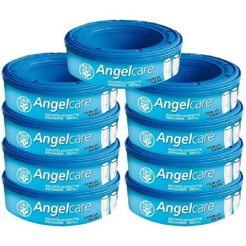 Angelcare Recharges Rondes lot de 9 recharges Classique + 30 Lingettes Milton antibactériennes OFFERTES !!