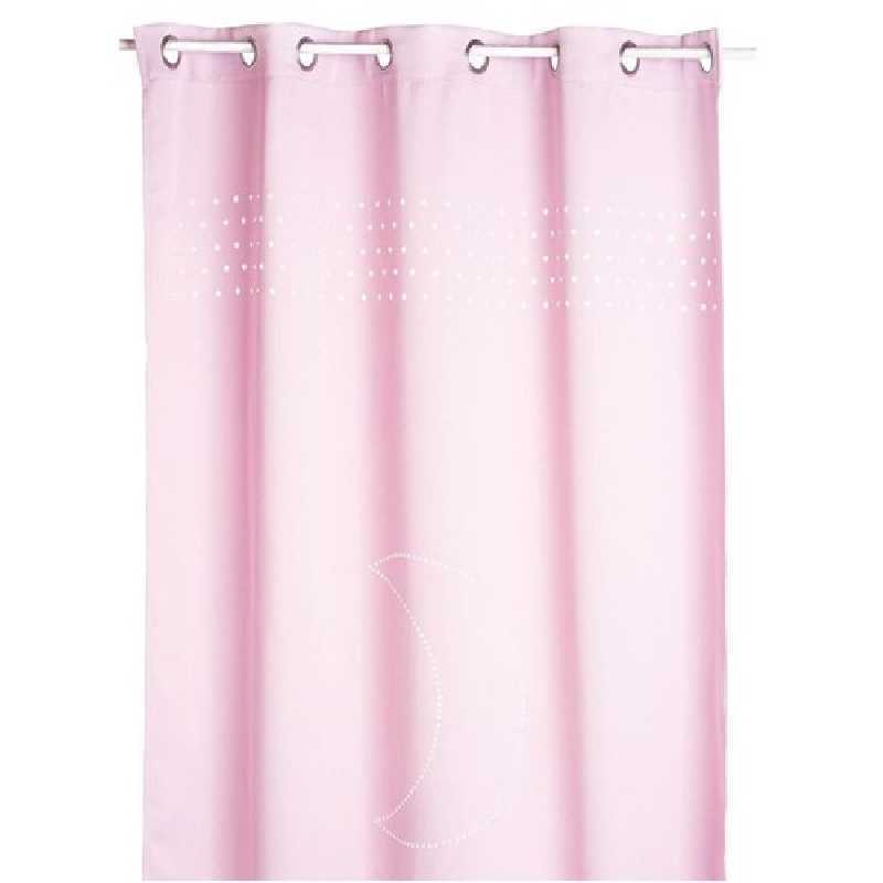 Rideau occultant Lune et Petites Etoiles Rose 140 x 260 cm Atmosphera Rideau occultant Lune et Petites Etoiles Rose 140 x 260 cm Atmosphera