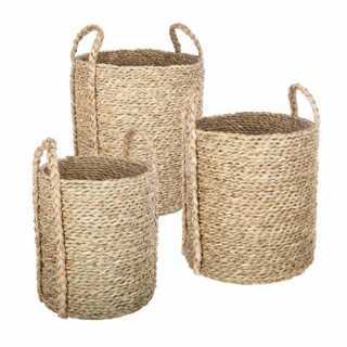 Lot de 3 paniers ronds seagrass naturel - Atmosphera For Kids