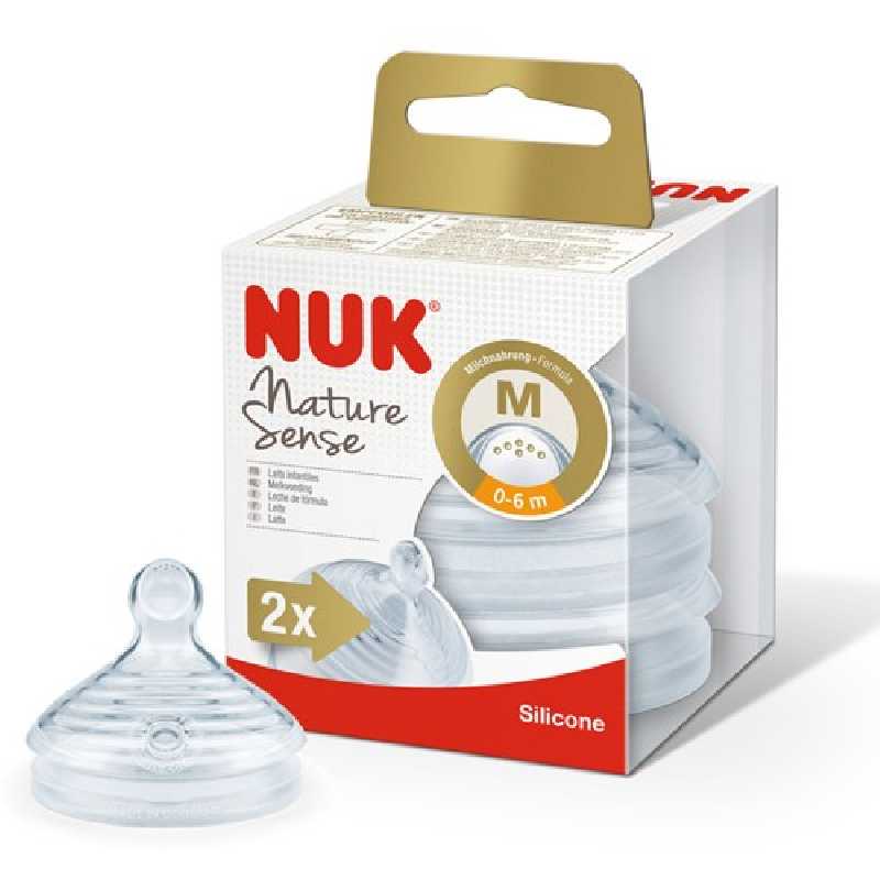 Lot de 2 tétines Nature Sense Taille M 0-6 mois Nuk Lot de 2 tétines Nature Sense Taille M 0-6 mois Nuk