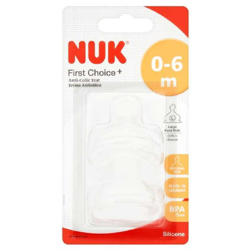 Lot de 2 tétines anti colique Taille L 0-6 mois - Nuk