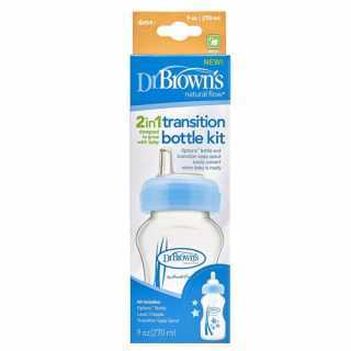 Biberon transition vers gobelet bleu 270ml - Dr Brown's