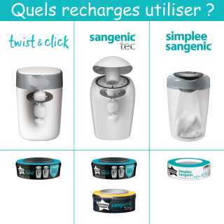 Sangenic - Lot de 18 Recharges pour poubelle à couches Simplee