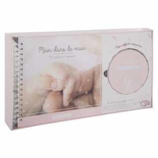 Album de Naissance avec Boîte à Empreinte Rose - Atmosphera For Kids