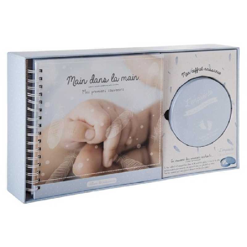 Album de Naissance avec Boîte à Empreinte Bleu - Atmosphera For Kids