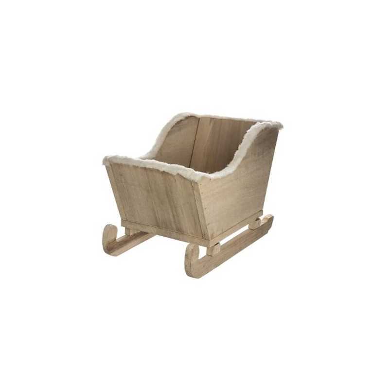 Traineau en bois effet fourrure 45x32 cm Traineau en bois effet fourrure 45x32 cm