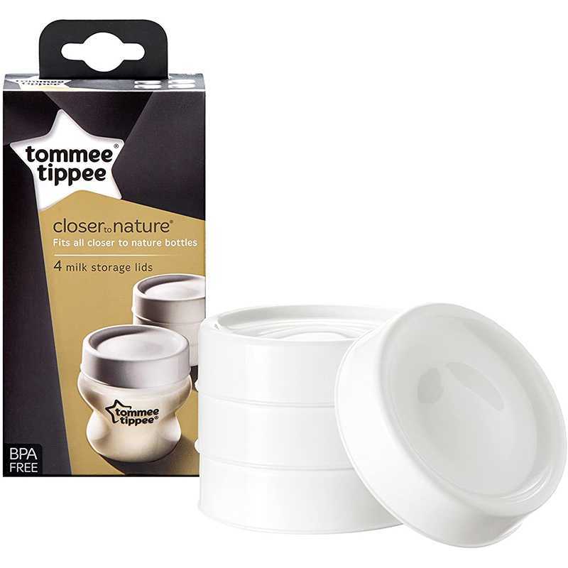 Lot de 4 couvercles de conservation de lait Tommee Tippee Lot de 4 couvercles de conservation de lait Tommee Tippee