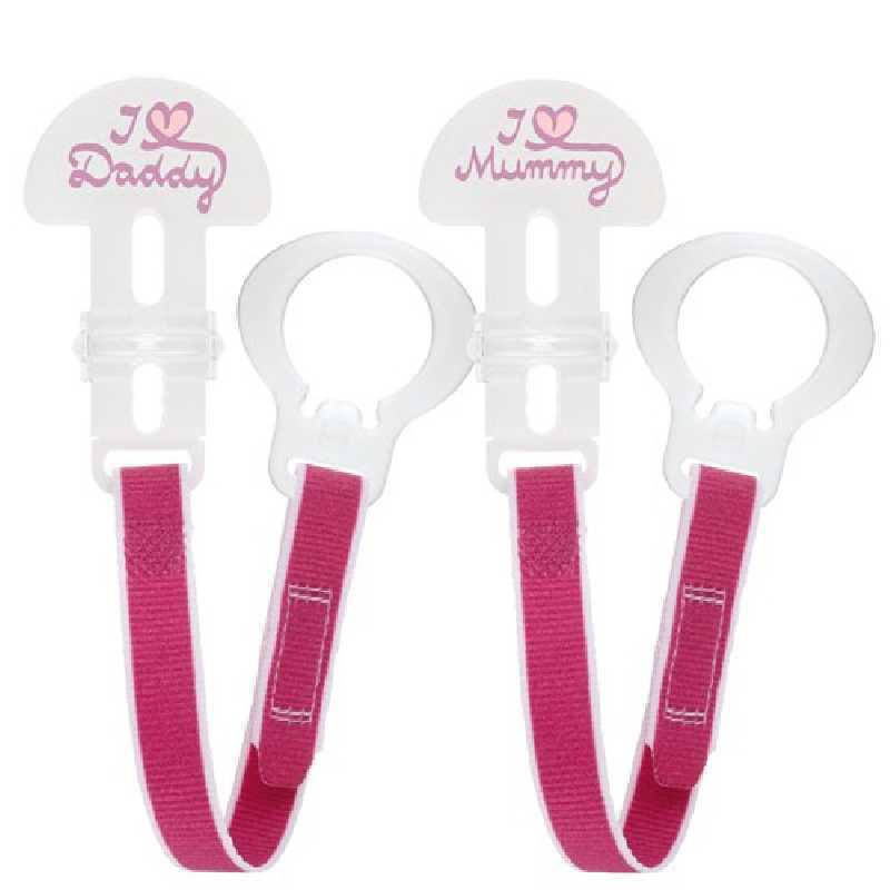 Attache-sucette clip Lot de 2 Rose Mam Attache-sucette clip Lot de 2 Rose Mam