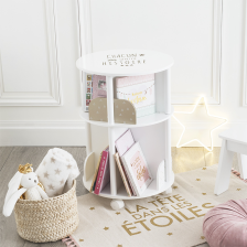 Bibliothèque ronde Blanc et Rose - Atmosphera For Kids Bibliothèque ronde Blanc et Rose - Atmosphera For Kids