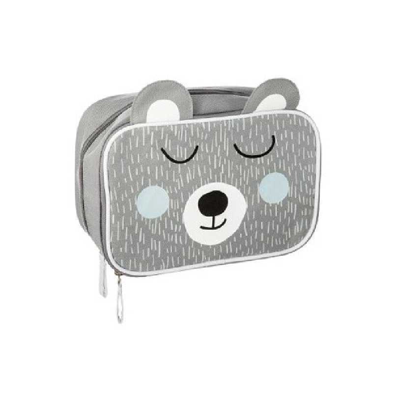 Trousse de rangement 2 compartiments Ours Gris Atmosphera for kids