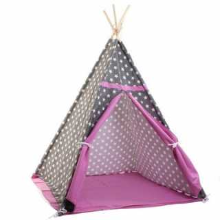 Tipi enfant en coton Toile Rose - Atmosphera For Kids