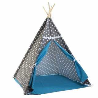 Tipi enfant en coton Toile Bleu - Atmosphera For Kids