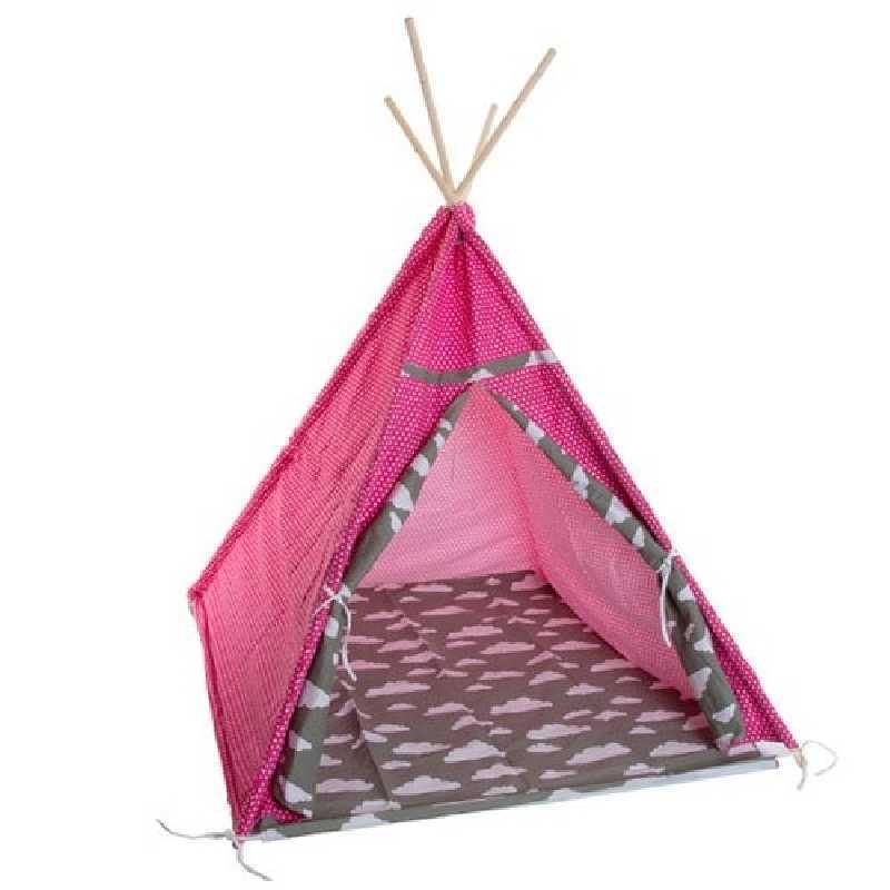 Tipi enfant en coton Toile Nuage Rose Babygloo Tipi enfant en coton Toile Nuage Rose Babygloo