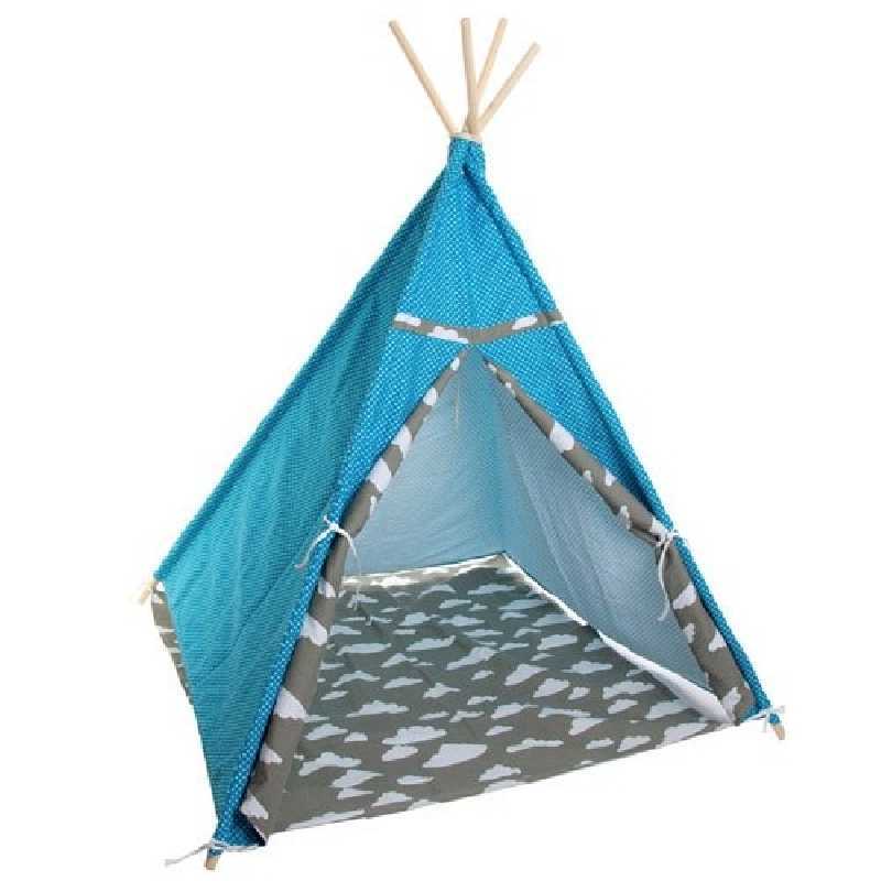 Tipi enfant en coton Toile Nuage Bleu Babygloo