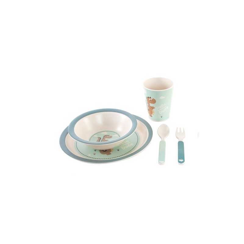 Set de repas en bambou Bleu Babygloo Set de repas en bambou Bleu Babygloo