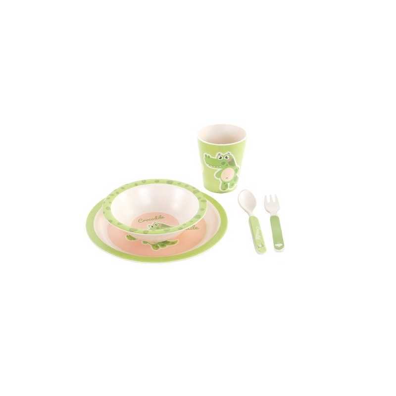 Set de repas en bambou Vert Babygloo Set de repas en bambou Vert Babygloo