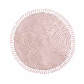 Tapis rond franges D90 Rose - Atmosphera For Kids