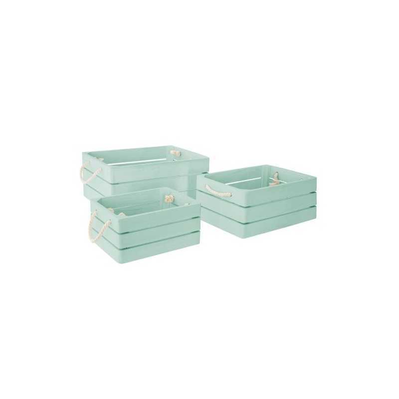 Lot de 3 caisse cagettes Dream Bleu Clair Atmosphera for kids Lot de 3 caisse cagettes Dream Bleu Clair Atmosphera for kids
