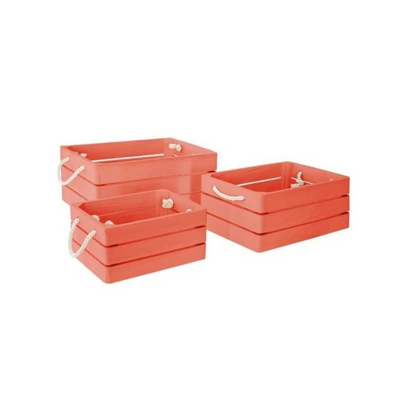 Lot de 3 caisse cagettes Dream Rouge corail Atmosphera for kids Lot de 3 caisse cagettes Dream Rouge corail Atmosphera for kids