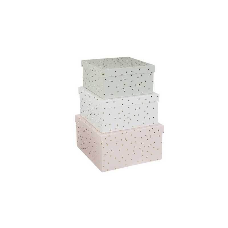 Lot de 3 boîtes de rangement carrées Or Atmosphera for kids Lot de 3 boîtes de rangement carrées Or Atmosphera for kids