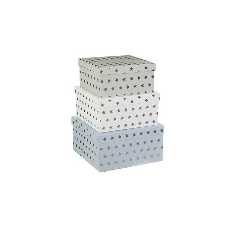 Lot de 3 boîtes de rangement carrées Argent Atmosphera for kids Lot de 3 boîtes de rangement carrées Argent Atmosphera for kids