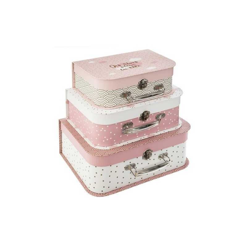 Lot de 3 valisettes Douceur Rose Atmosphera for kids Lot de 3 valisettes Douceur Rose Atmosphera for kids