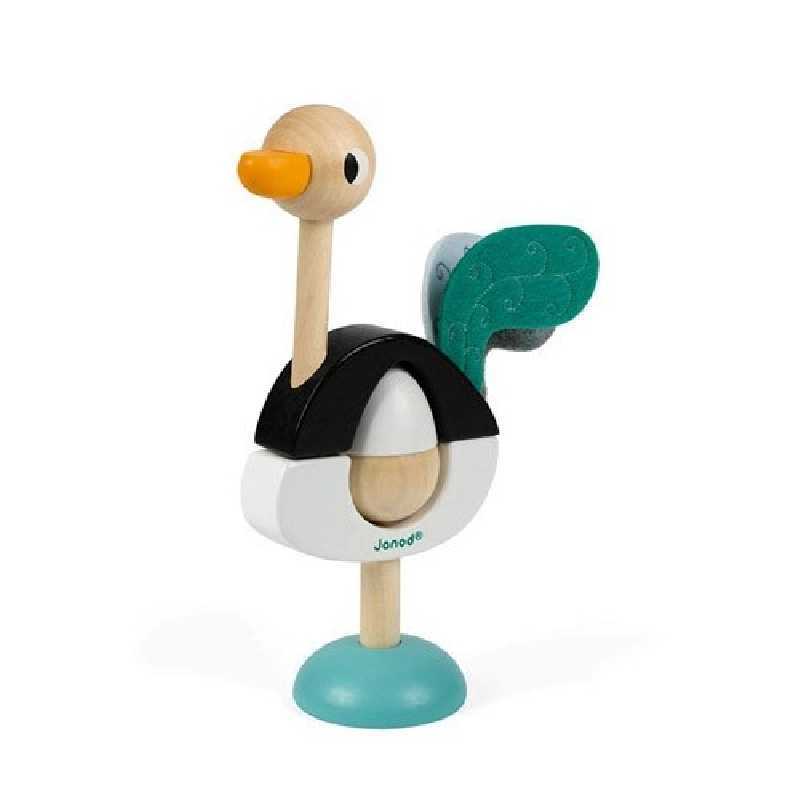 Autruche Zigolos Empilable multicolore en bois Janod Autruche Zigolos Empilable multicolore en bois Janod