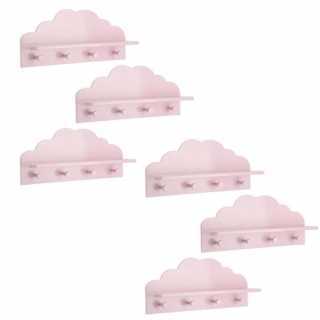 Lot de 6 patères étagères Nuage Rose - Atmosphera For Kids
