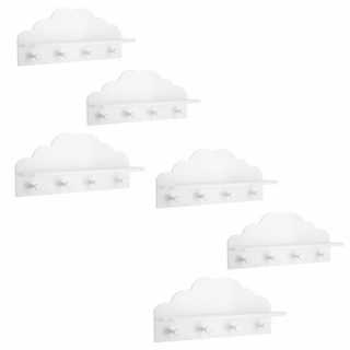 Lot de 6 patères étagères Nuage Blanc - Atmosphera For Kids