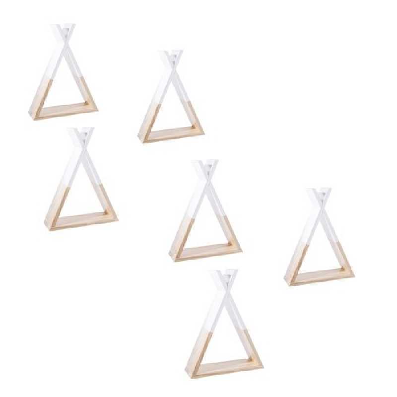 Lot de 6 tipi étagères pour Enfant Coloris Blanc