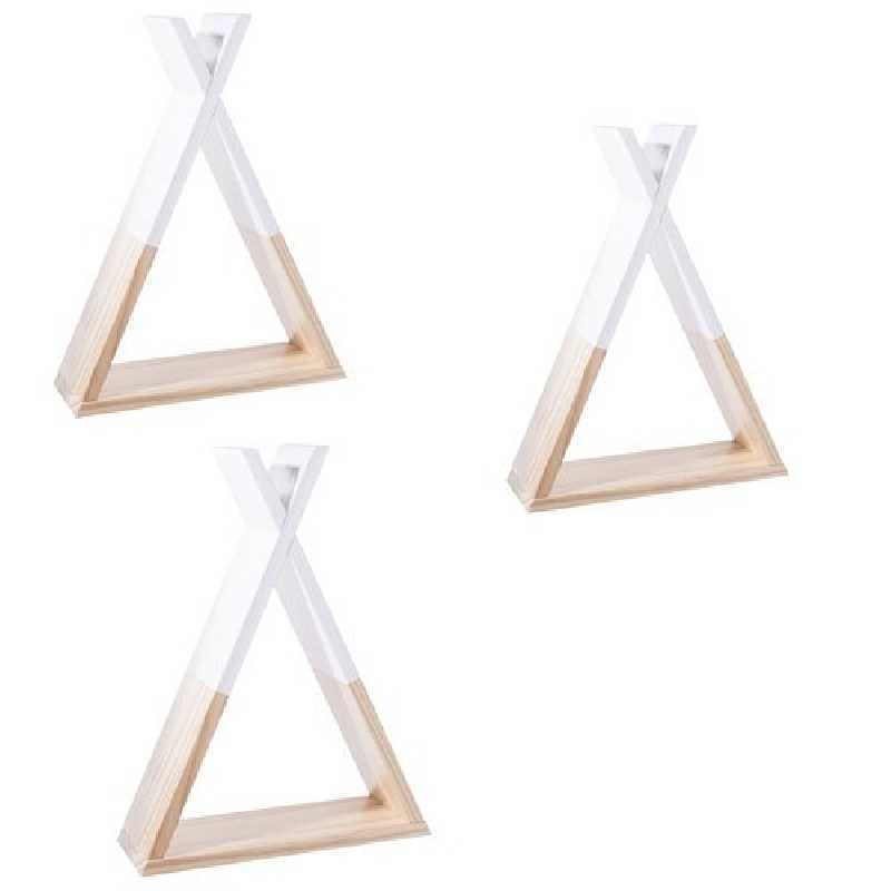 Lot de 3 tipi étagères pour Enfant Coloris Blanc