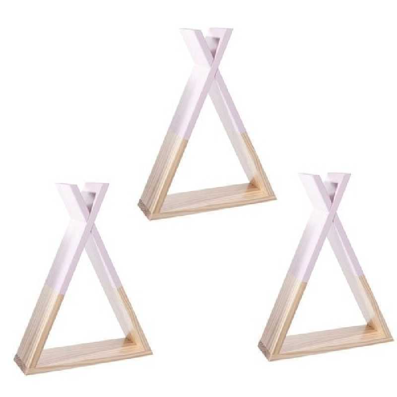 Lot de 3 tipi étagères pour Enfant Coloris Rose