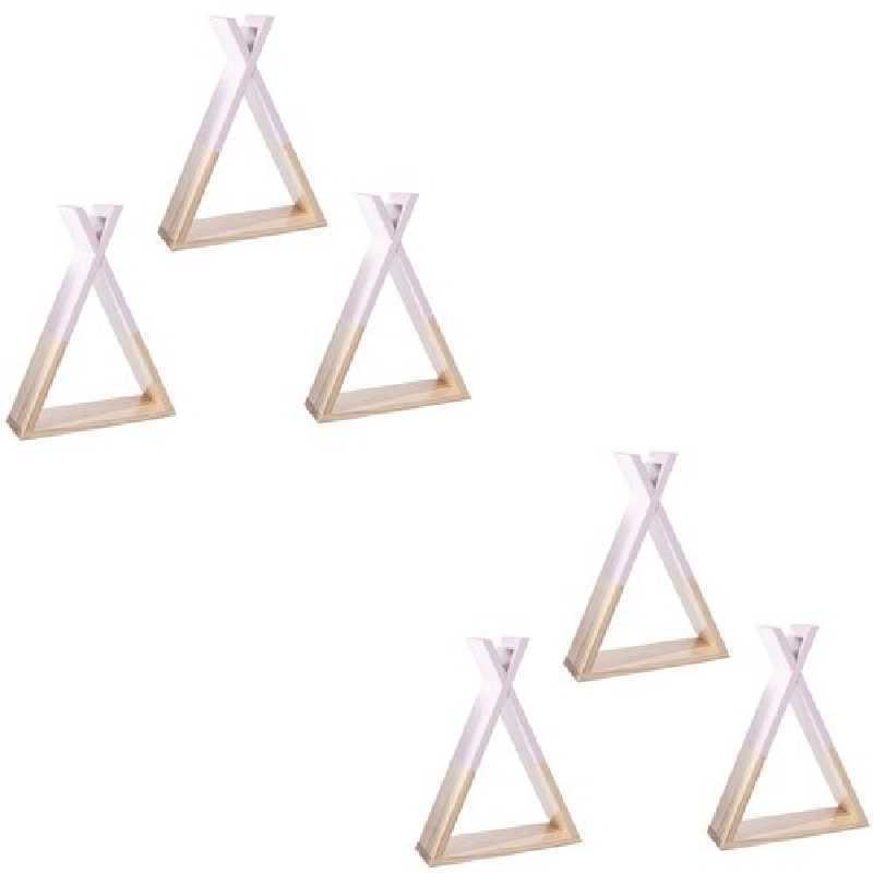 Lot de 6 tipi étagères pour Enfant Coloris Rose