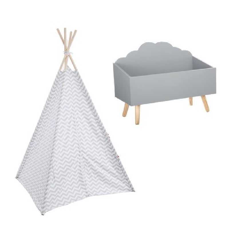 Coffre à jouets en bois Nuage Blanc - Atmosphera For Kids