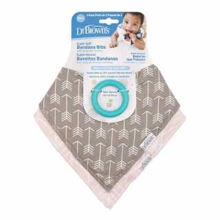 Lot de 2 bavoirs bandanas Arrows / chevrons rose