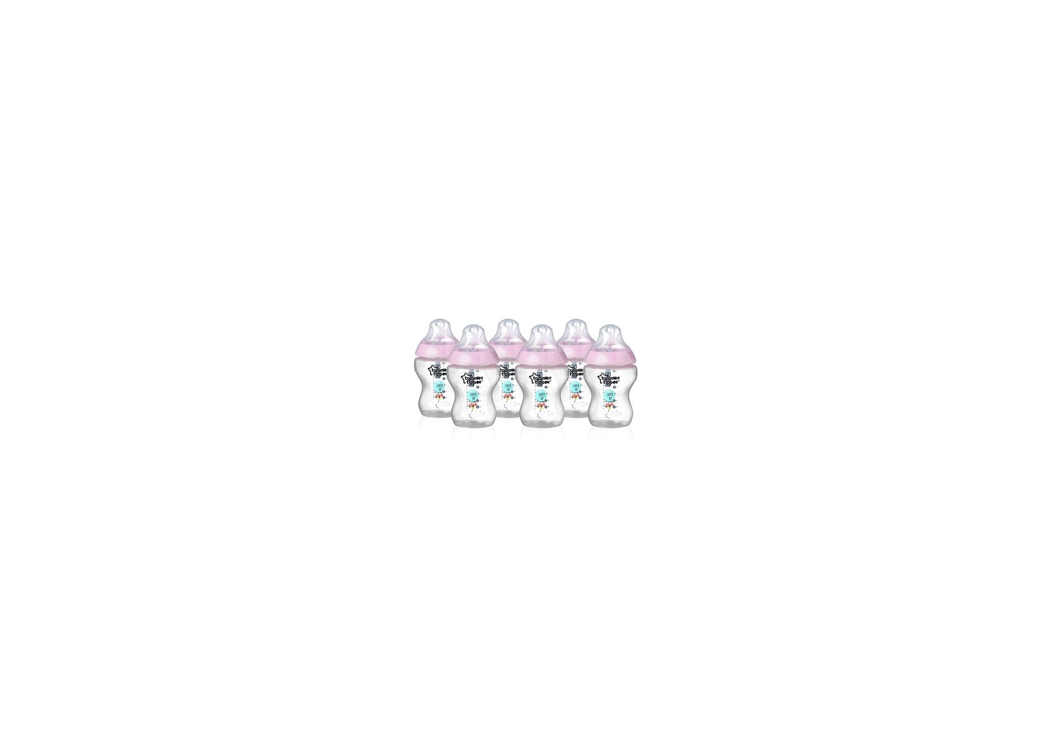 Lot de 6 biberons 260ml Rose Lot de 6 biberons 260ml Rose