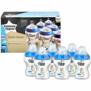 Lot de 6 biberons 260ml Bleu Tommee Tippee