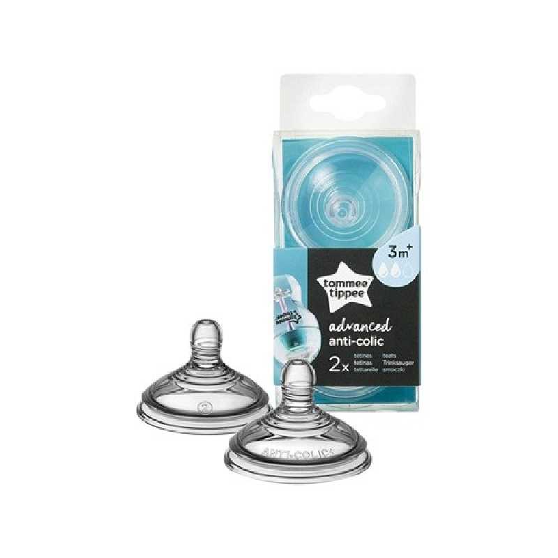 Lot de 2 tétines anti-colique avancé débit moyen Lot de 2 tétines anti-colique avancé débit moyen