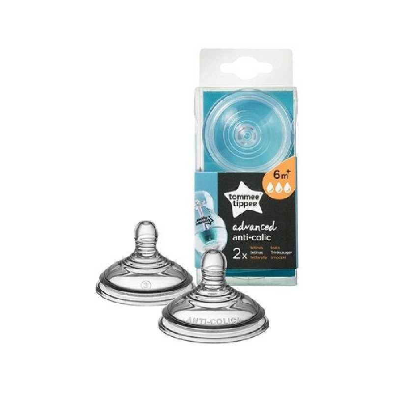 Lot de 2 tétines anti-colique avancé débit rapide Lot de 2 tétines anti-colique avancé débit rapide