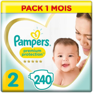Pampers - New Baby - Couches Taille 2 (3-6 kg/Mini) - Pack Economique 1 Mois de Consommation (x240 couches)