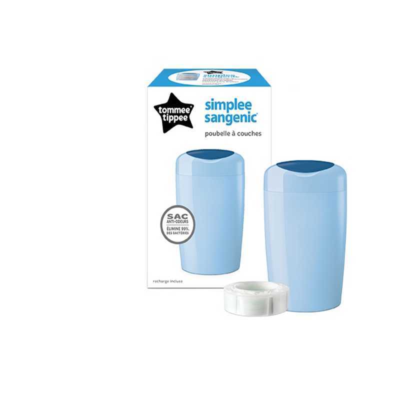 Sangenic SIMPLEE Poubelle à Couches Bleu + 6 Recharges Sangenic SIMPLEE Poubelle à Couches Bleu + 6 Recharges