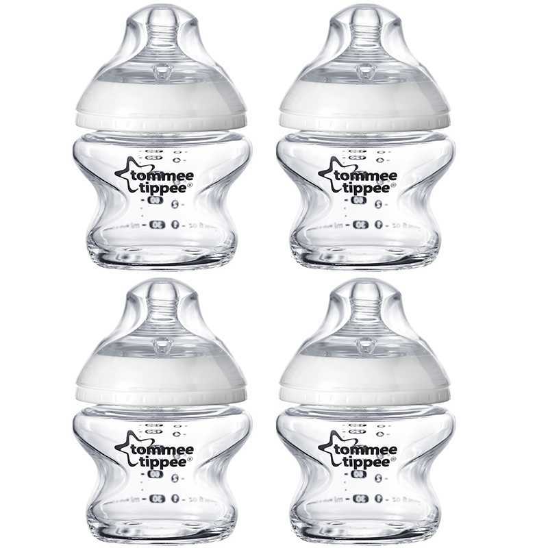 Lot de 4 Biberons en Verre Tommee Tippee +0m 150ml