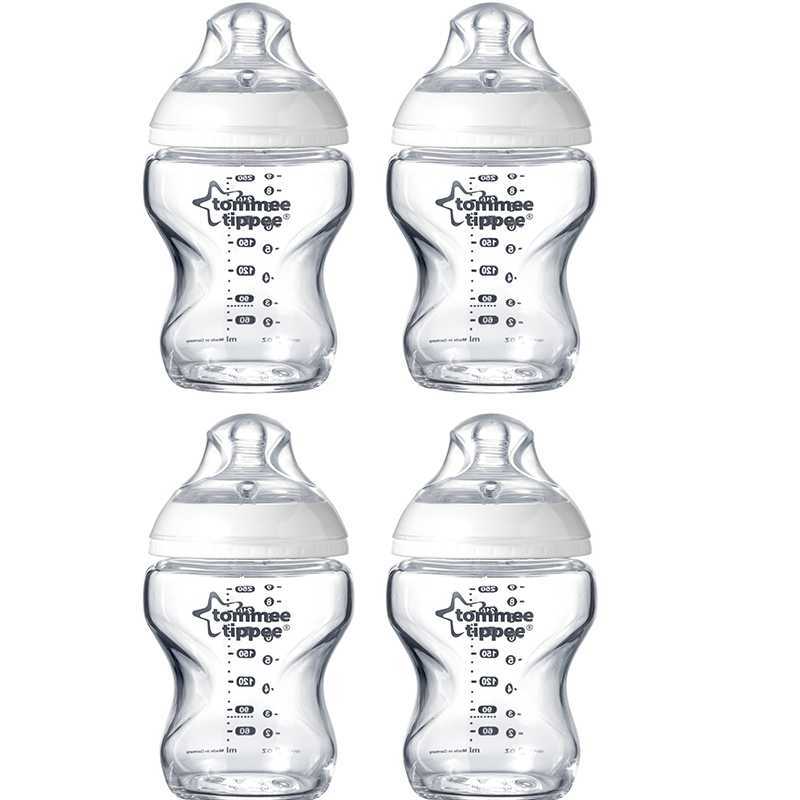 Lot de 4 Biberons en Verre Tommee Tippee +0m 250ml